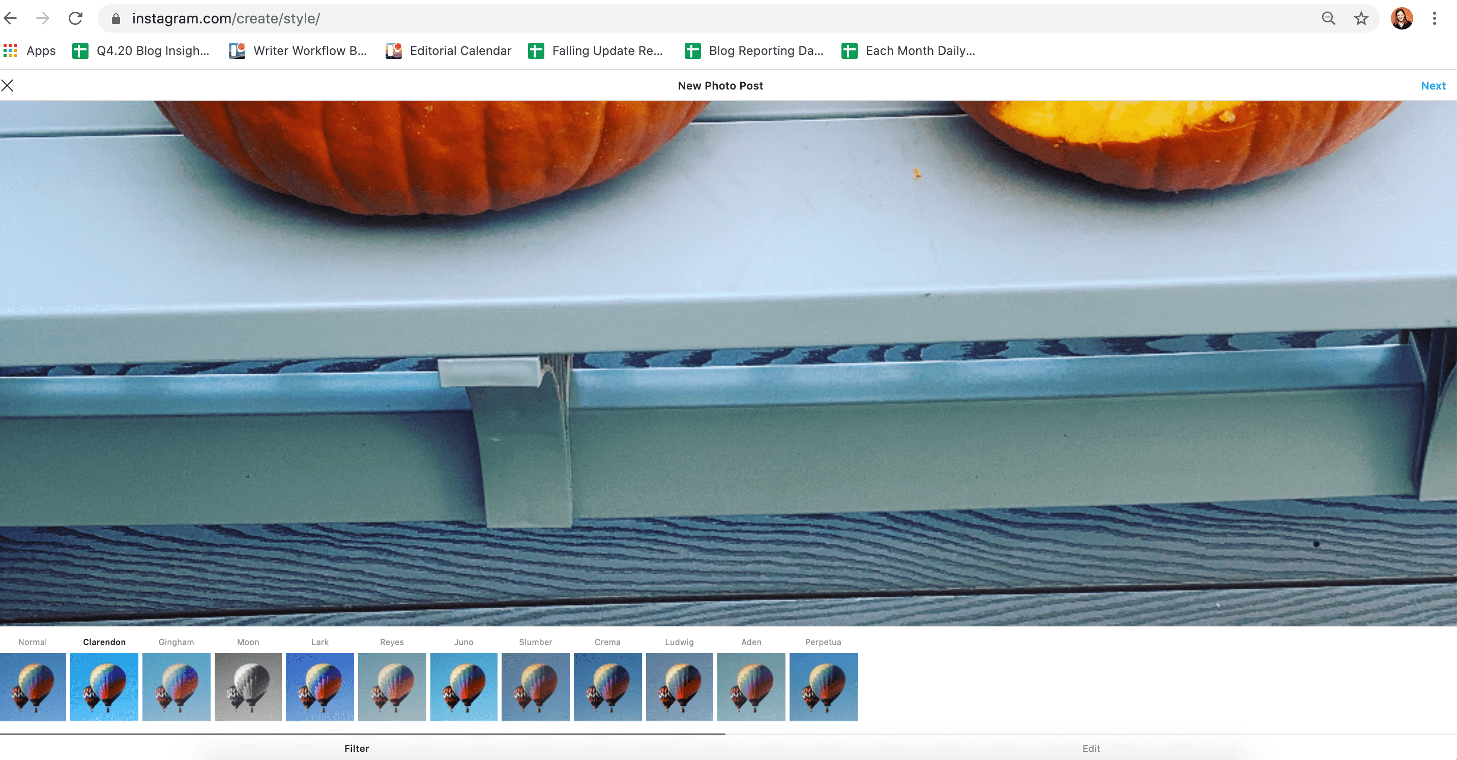 instagram filters on desktop